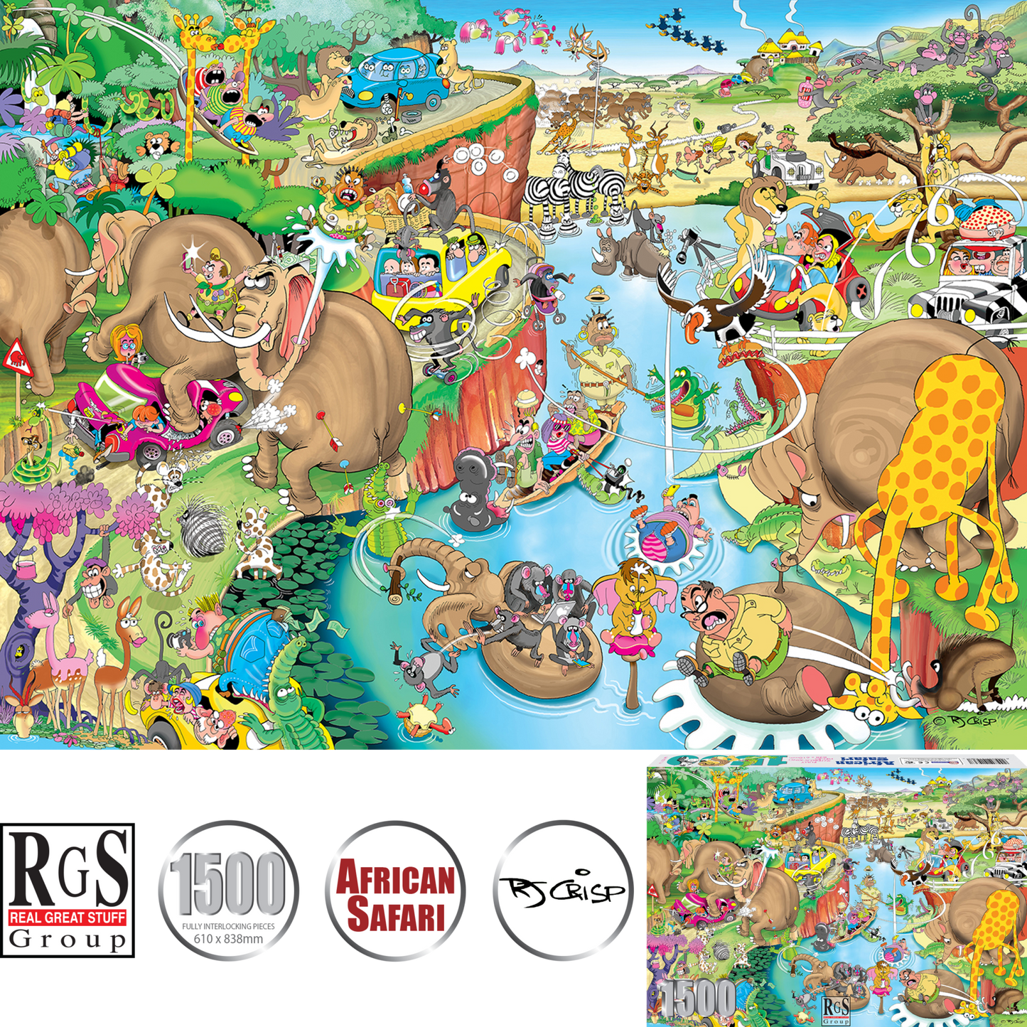 RGS Group 1500pc Jigsaw Puzzle – African Safari: Where is Bokkie?