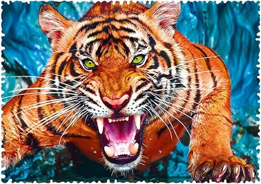 Trefl Red 600pc Crazy Shapes β Facing a Tiger