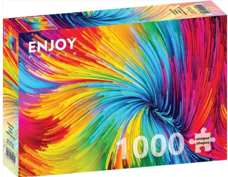 Enjoy 1000pc Jigsaw Puzzle – Colorful Paint Swirl