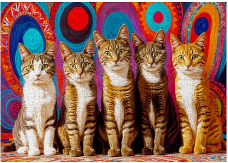 Enjoy 1000pc Jigsaw Puzzle – Five Cats