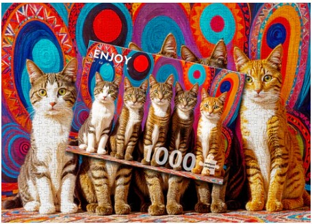 Enjoy 1000pc Jigsaw Puzzle – Five Cats