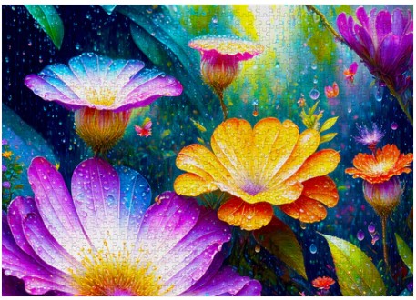 Enjoy 1000pc Jigsaw Puzzle – Flowers in the Rain