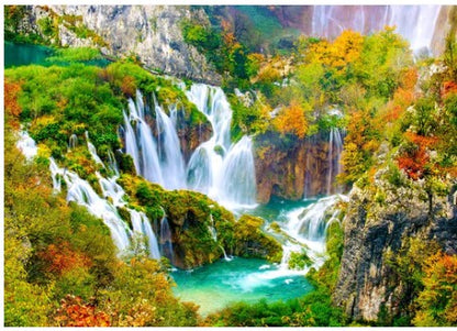 Enjoy 1000pc Jigsaw Puzzle – Plitvice Waterfalls in Autumn