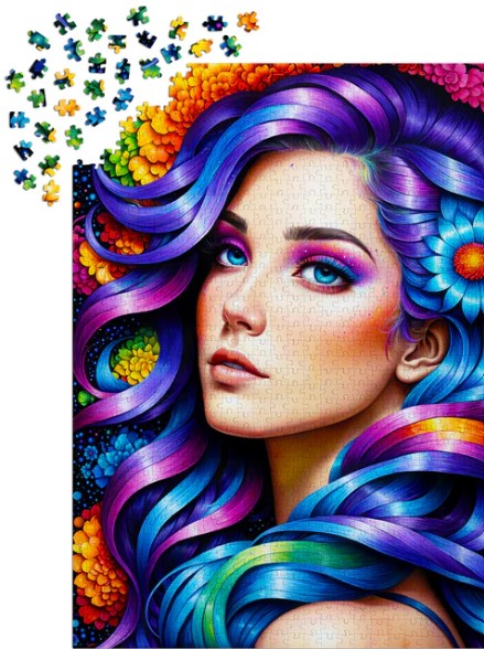 Enjoy 1000pc Jigsaw Puzzle – Rainbow Flower Portrait