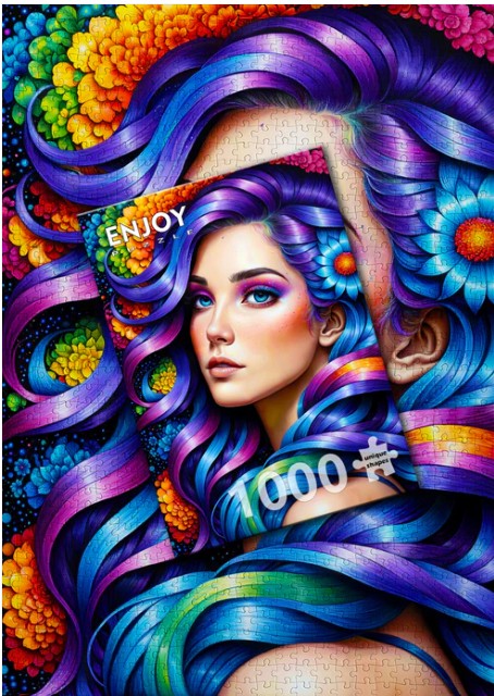 Enjoy 1000pc Jigsaw Puzzle – Rainbow Flower Portrait