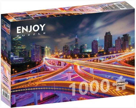 Enjoy 1000pc Jigsaw Puzzle – Shanghai Downtown at Night