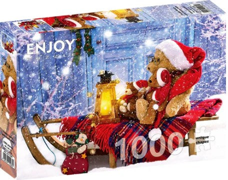 Enjoy 1000pc Jigsaw Puzzle – Teddy Bears with Santa Hats