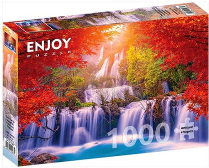 Enjoy 1000pc Jigsaw Puzzle – Thee Lor Su Waterfall in Autumn