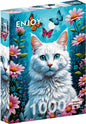 Enjoy 1000pc Jigsaw Puzzle – White Cat