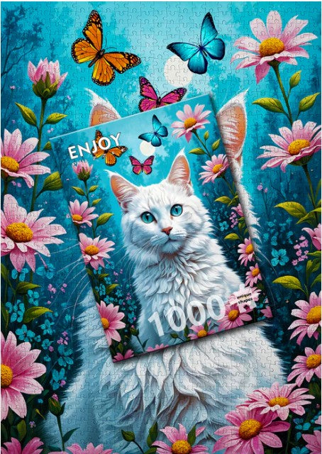 Enjoy 1000pc Jigsaw Puzzle – White Cat