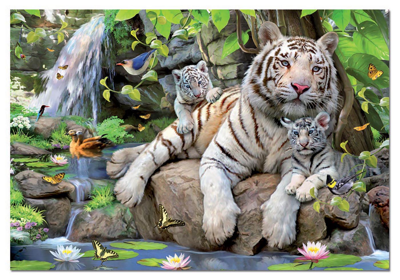 Educa 1000pc Jigsaw Puzzle – White Tigers of Bengal (Preloved)