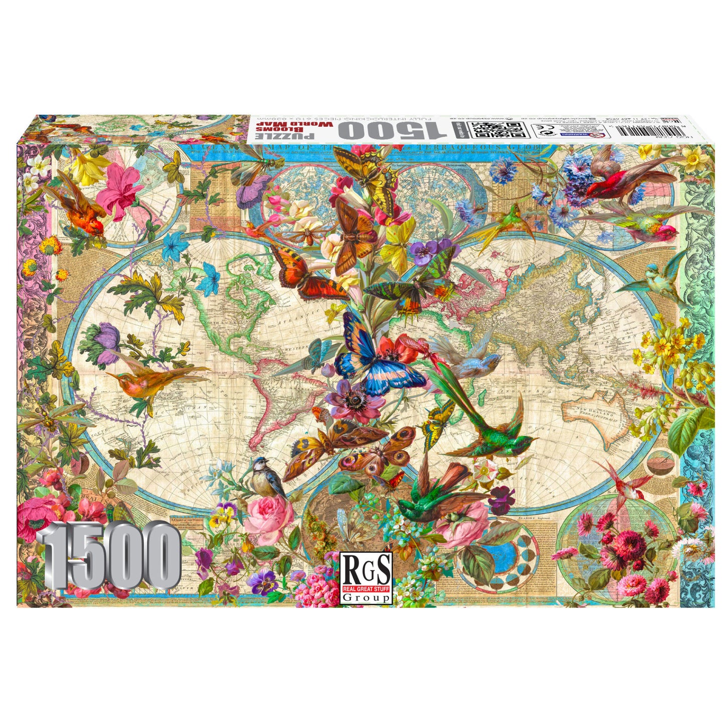 RGS Group 1500pc Jigsaw Puzzle – Blooms World Map