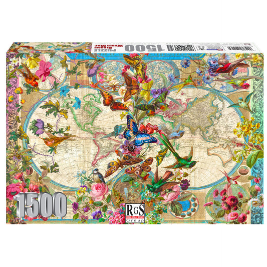 RGS Group 1500pc Jigsaw Puzzle – Blooms World Map