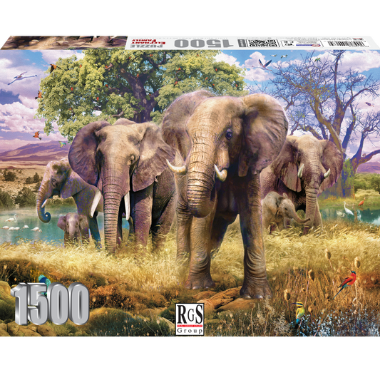 RGS Group 1500pc Jigsaw Puzzle – Elephant Family