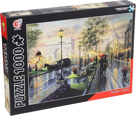 Hao Xiang 1000pc Jigsaw Puzzle – Rainy Stroll in Paris