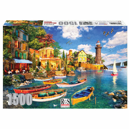 RGS Group 1500pc Jigsaw Puzzle – Mediterranean Lighthouse