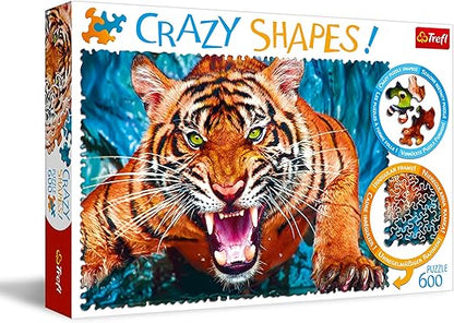 Trefl Red 600pc Crazy Shapes – Facing a Tiger