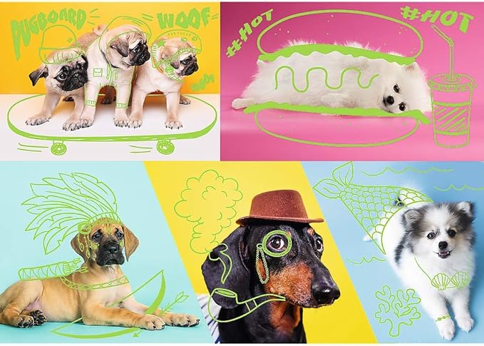 Trefl 1000pc Jigsaw Puzzle – Neon Dogs Collage