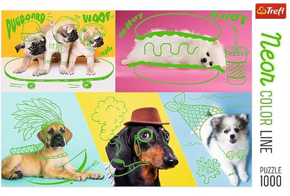Trefl 1000pc Jigsaw Puzzle – Neon Dogs Collage