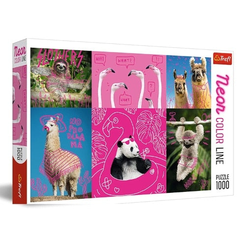 Trefl 1000pc Jigsaw Puzzle – Neon Animal Collage