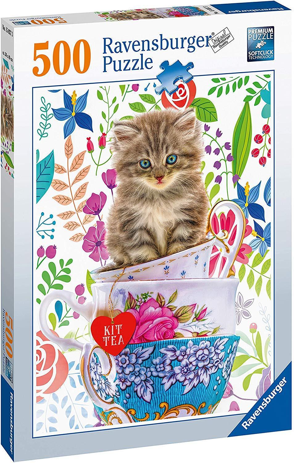 Ravensburger 500pc Jigsaw Puzzle – Kitten in a Cup (Preloved)