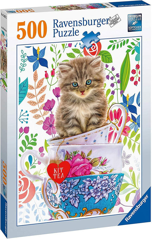 Ravensburger 500pc Jigsaw Puzzle – Kitten in a Cup (Preloved)
