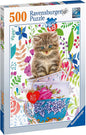 Ravensburger 500pc Jigsaw Puzzle – Kitten in a Cup (Preloved)